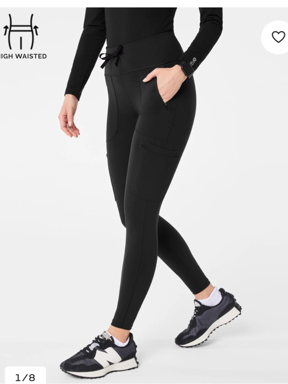 Figs Black High Waisted Ashland Scrub Leggings